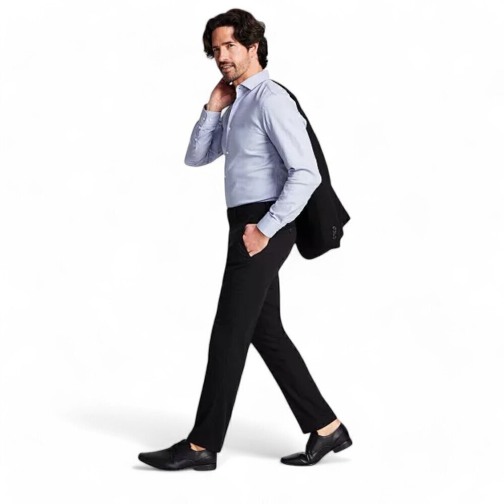 Kenneth Cole Reaction Men's Techni-Cole Suit Separate Black Pants, 38 x 32